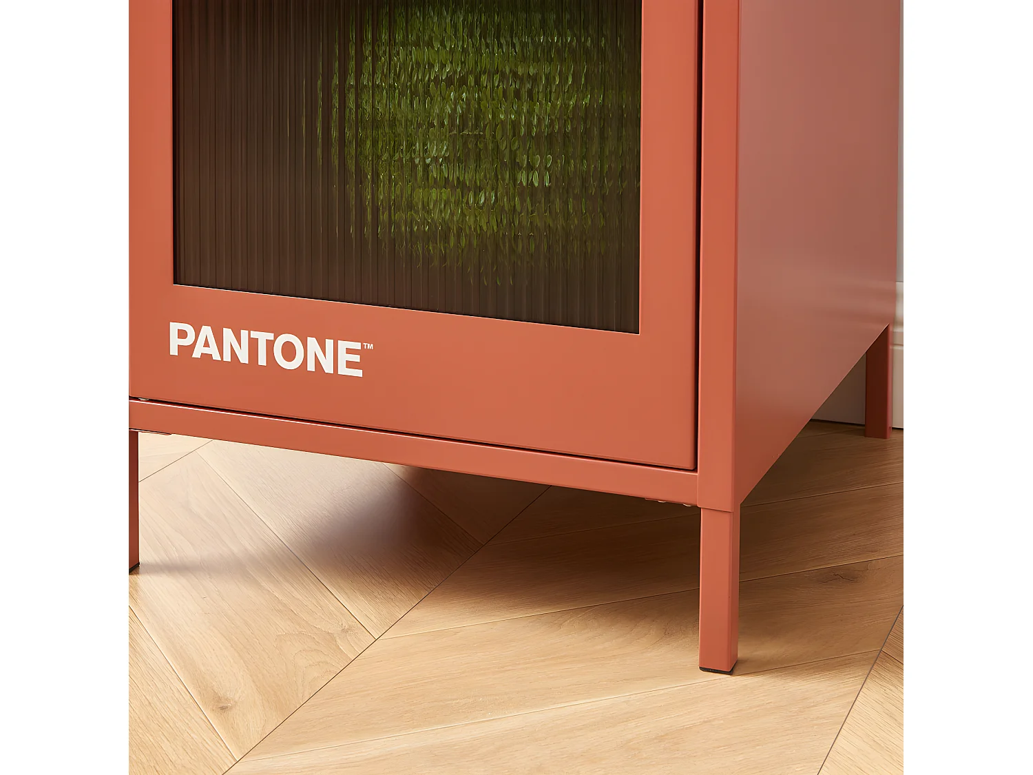 Nino - Colonne de rangement 1 porte en métal PANTONE H180cm - Terracotta