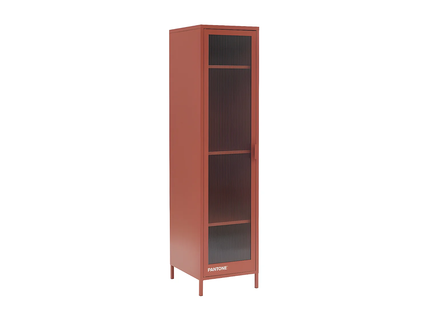 Nino - Colonne de rangement 1 porte en métal PANTONE H180cm - Terracotta