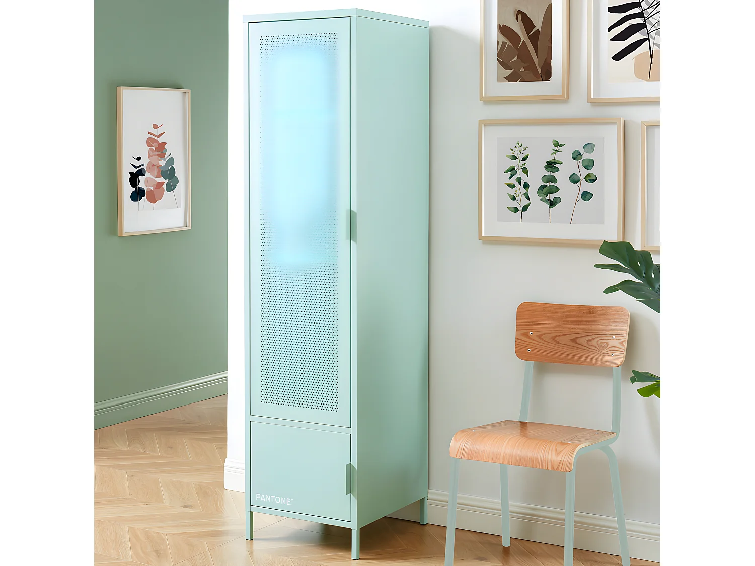 Nino - Armoire 2 portes en métal PANTONE H180cm - Couleur - Vert menthe