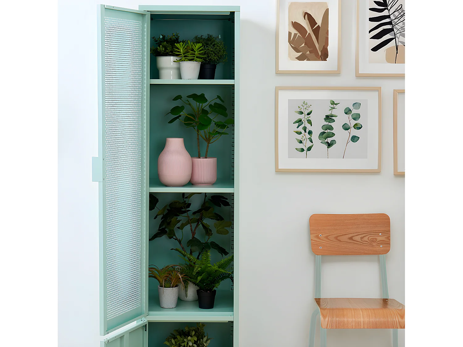 Nino - Armoire 2 portes en métal PANTONE H180cm - Couleur - Vert menthe