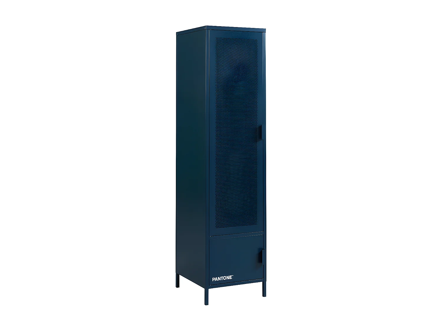 Nino - Colonne de rangement 2 portes en métal PANTONE H180cm - Bleu nuit