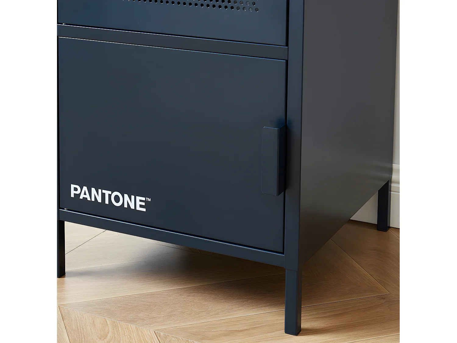 Nino - Colonne de rangement 2 portes en métal PANTONE H180cm - Bleu nuit