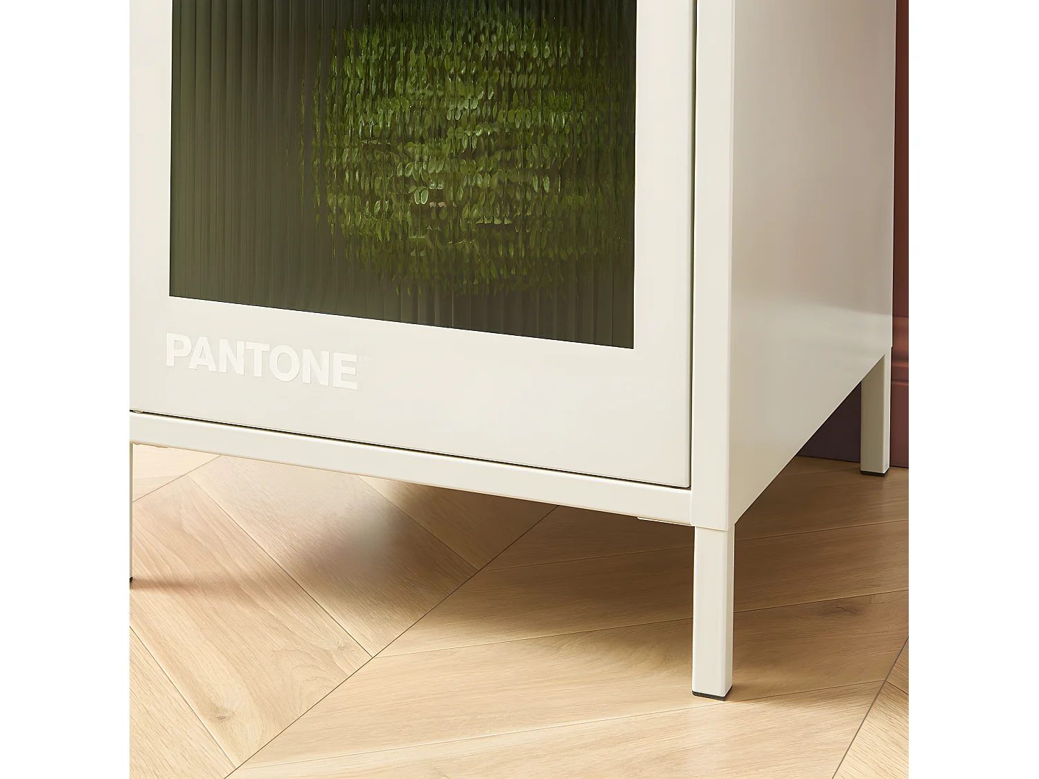 Nino - Colonne de rangement 1 porte en métal PANTONE H180cm - Beige