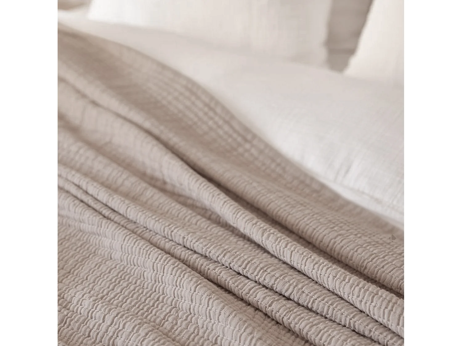 Plaid 125x180 cm en coton lavé SEVILLE gris bronze