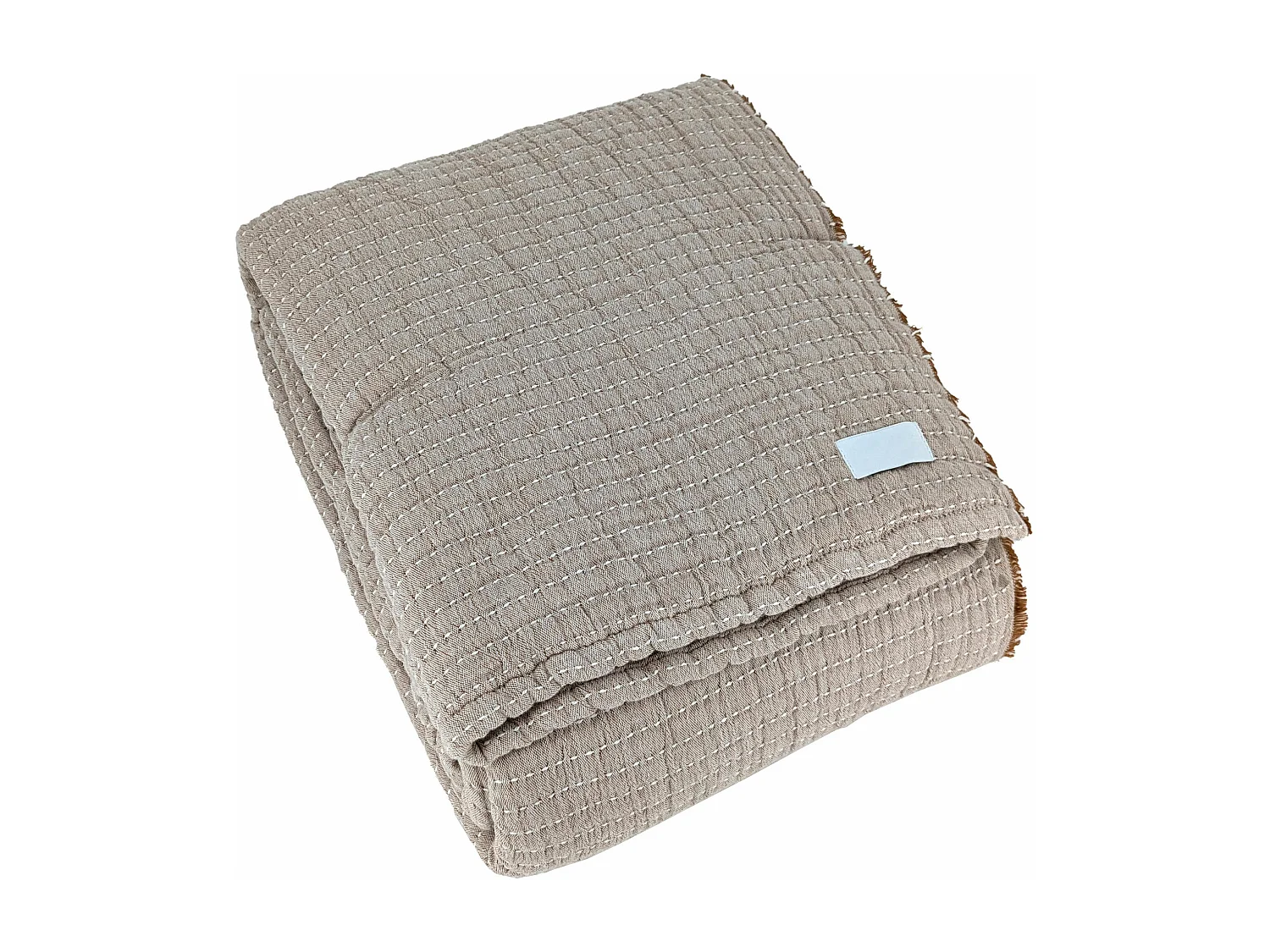 Dessus de lit 180x250 cm en coton lavé SEVILLE gris bronze