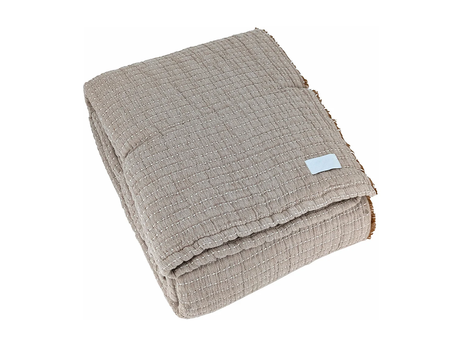 Dessus de lit 270x250 cm en coton lavé SEVILLE gris bronze