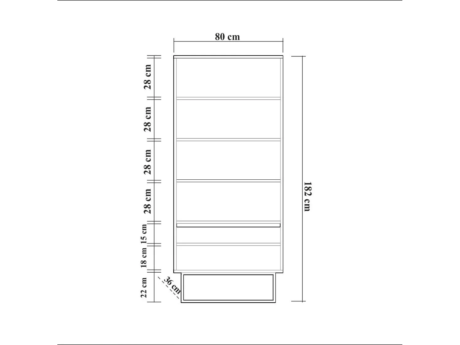 Libreria industriale in legno e nero HAYE
