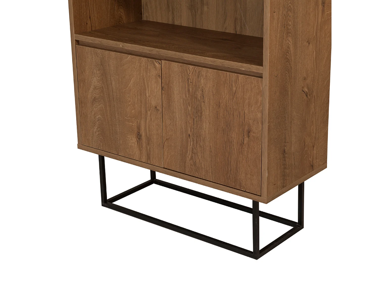 Industrielles Bücherregal aus Holz und Schwarz HAYE