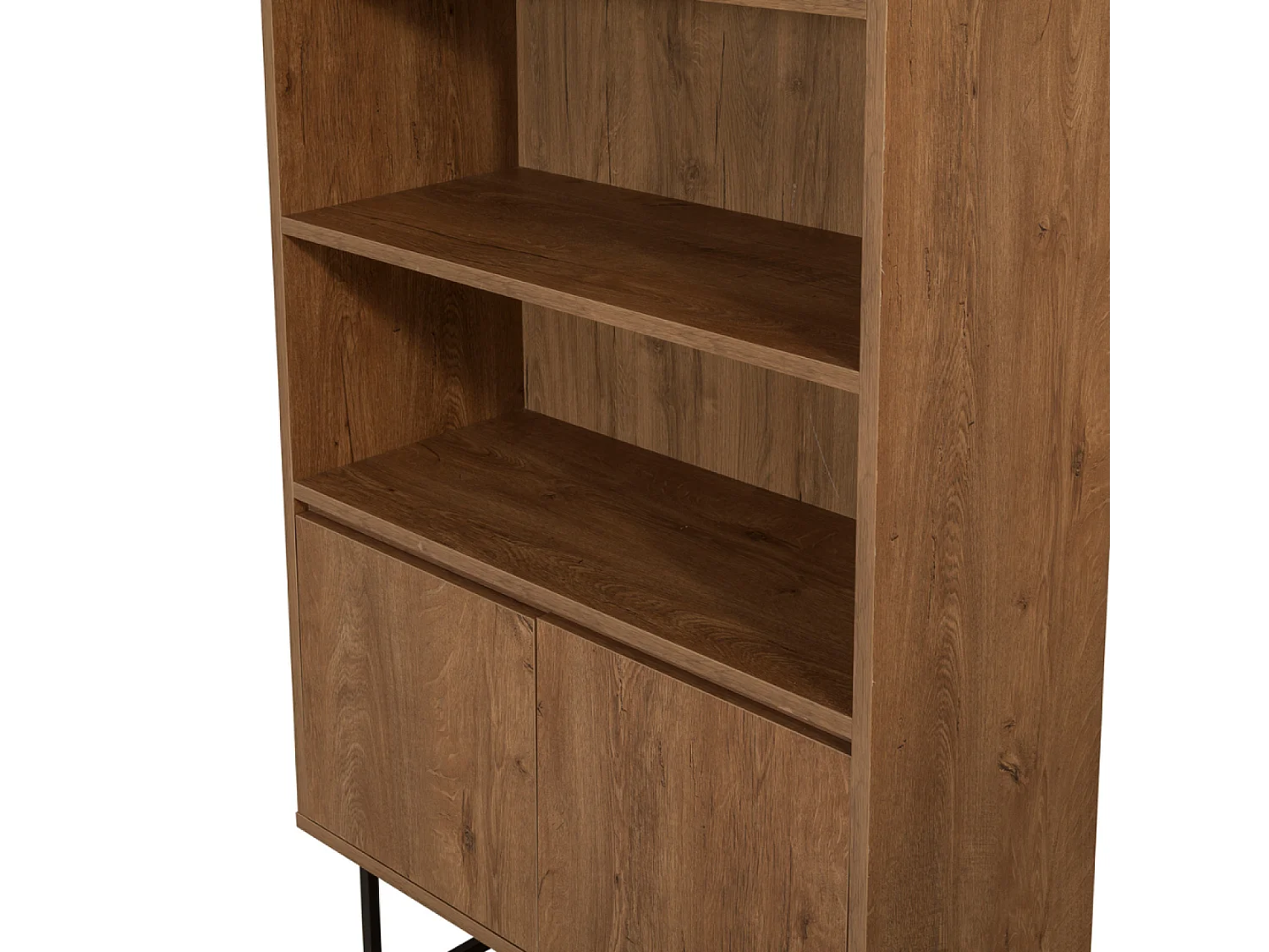 Industrielles Bücherregal aus Holz und Schwarz HAYE