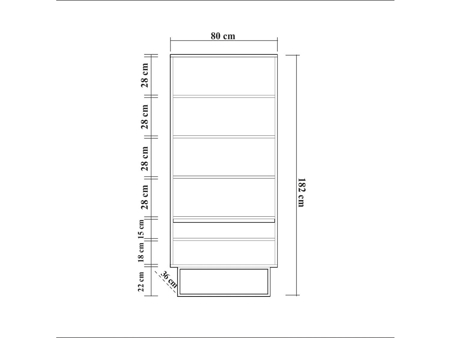 Industrielles Bücherregal aus Holz und Schwarz HAYE