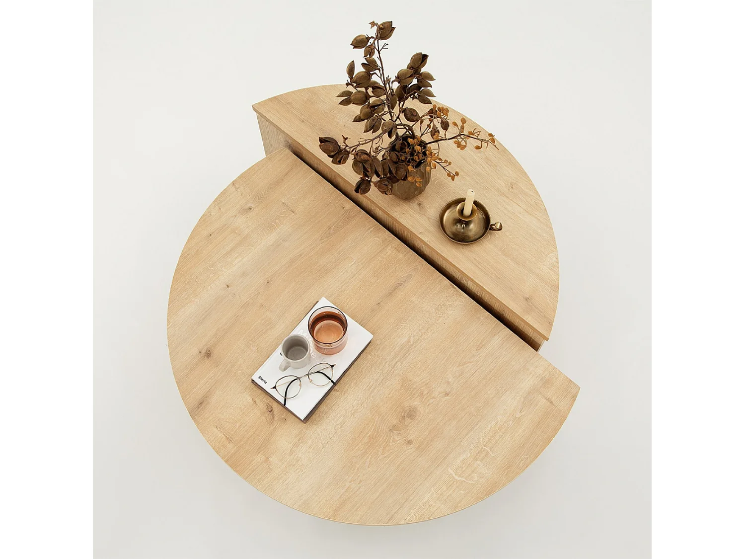 Tavolino rotondo di design in legno CARLOW