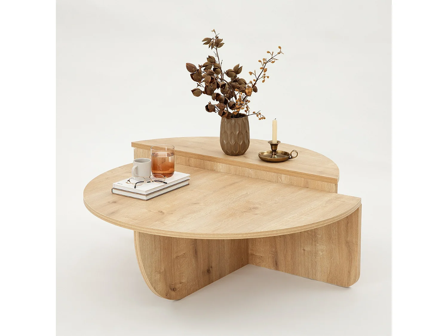 Table basse ronde design en bois CARLOW