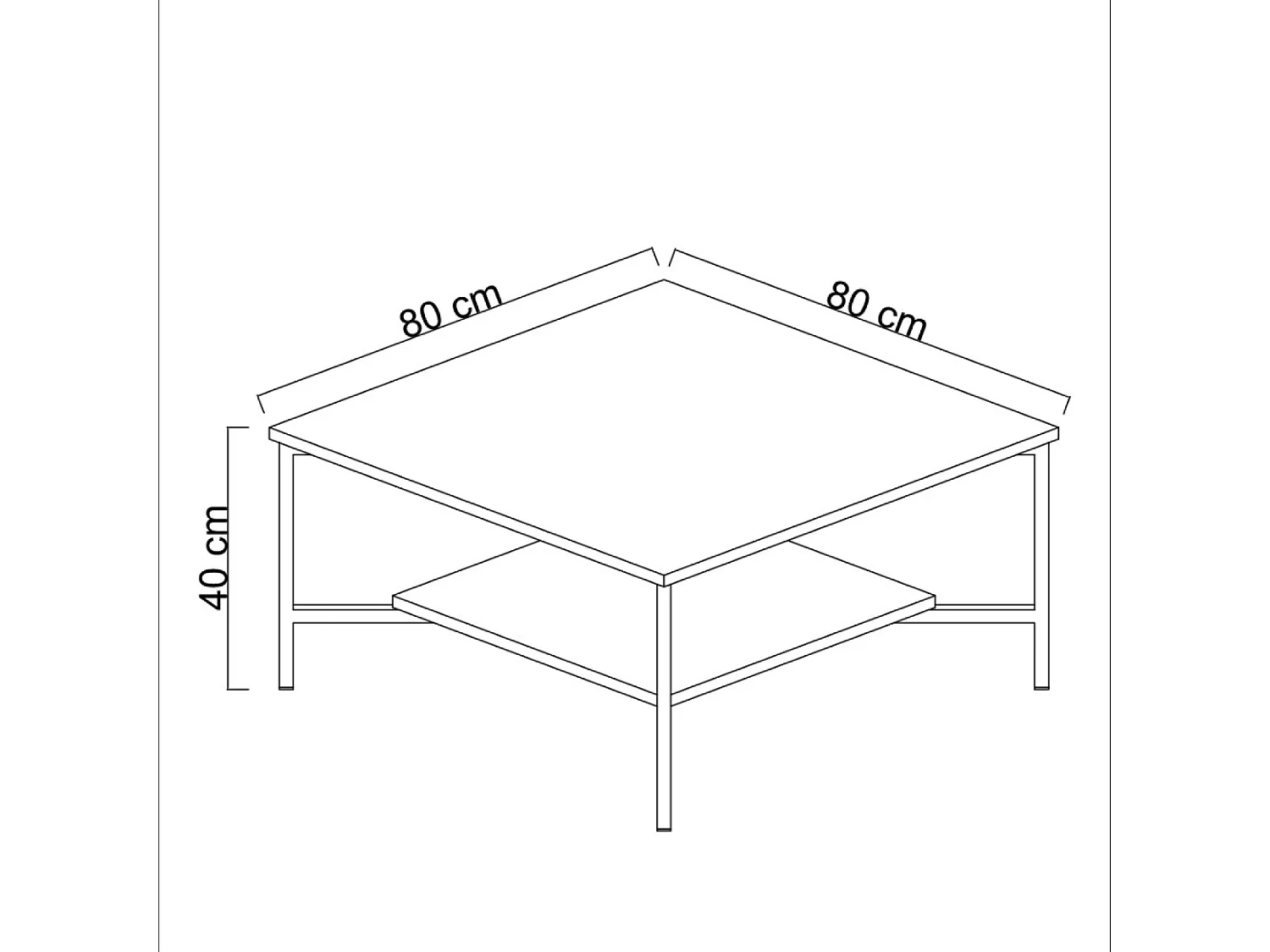 Table basse industrielle carrée noire TROMSO