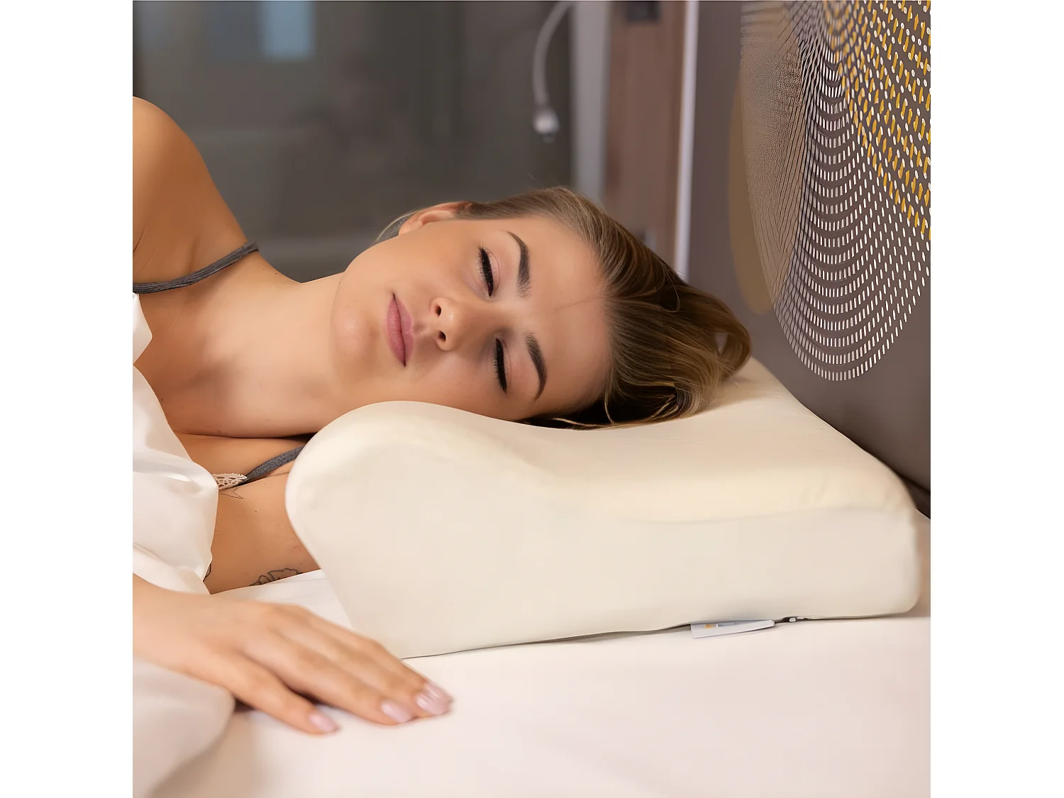 Almohada Ergonómica DE LUJO con funda refrescante ICE FraîcheTouch 60x35x12 y 3 fundas de almohada