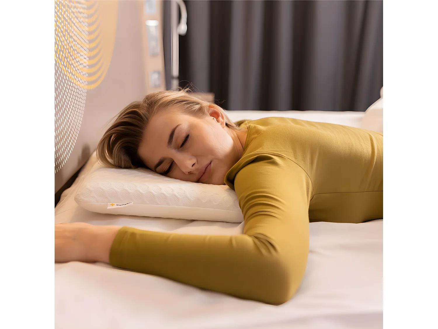 Almohada EXTRA PLANA para personas que duermen boca abajo L y funda de bambú – 58x38x7 - INPHYSIO