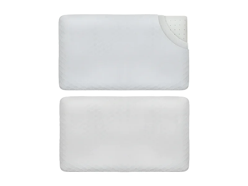 Almohada infantil transpirable de tejido de bambú 50x30x5,5 con funda de bambú adicional INPHYSIO