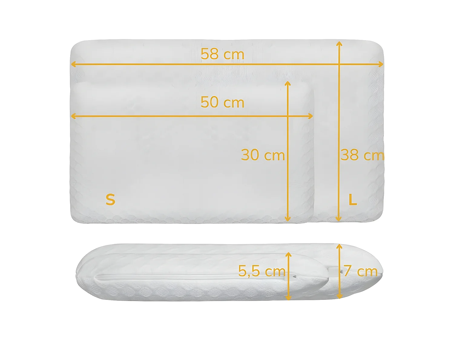 Cuscino EXTRA PIATTO per chi dorme sulla pancia S e federa extra in bambù – 50x30x5,5 - INPHYSIO