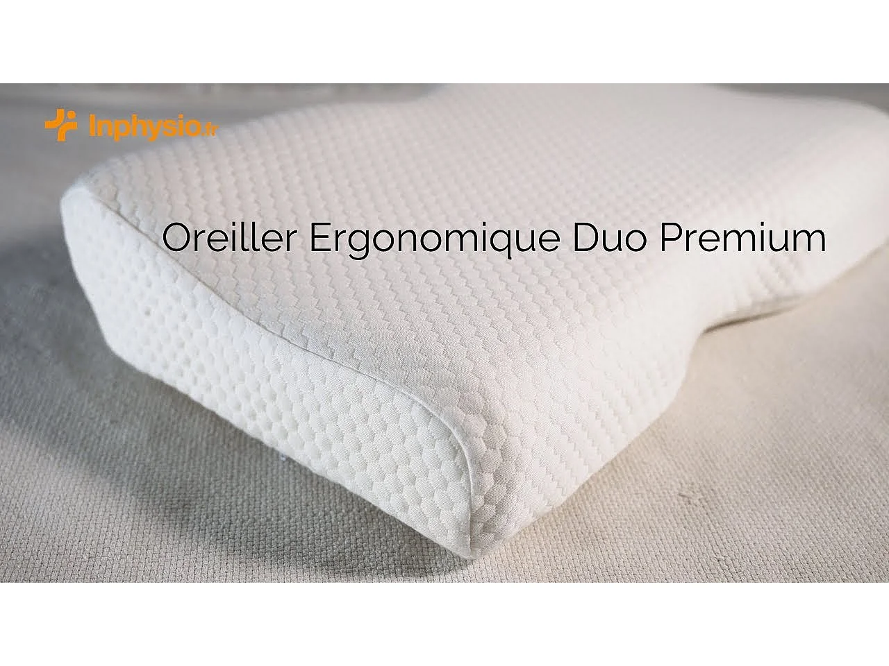 Oreiller Ergonomique Cervical avec taie d'oreiller rafraîchissante ICE FraîcheTouch - 60x35x12 - DUO PREMIUM