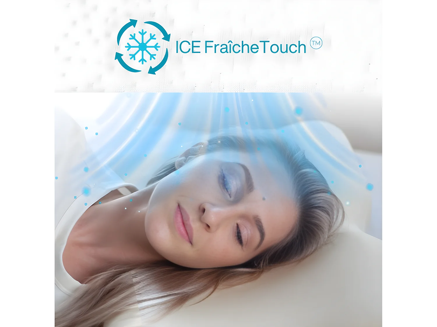 Ergonomisches Nackenstützkissen mit kühlendem ICE FraîcheTouch Kissenbezug - 60x35x12 - DUO PREMIUM