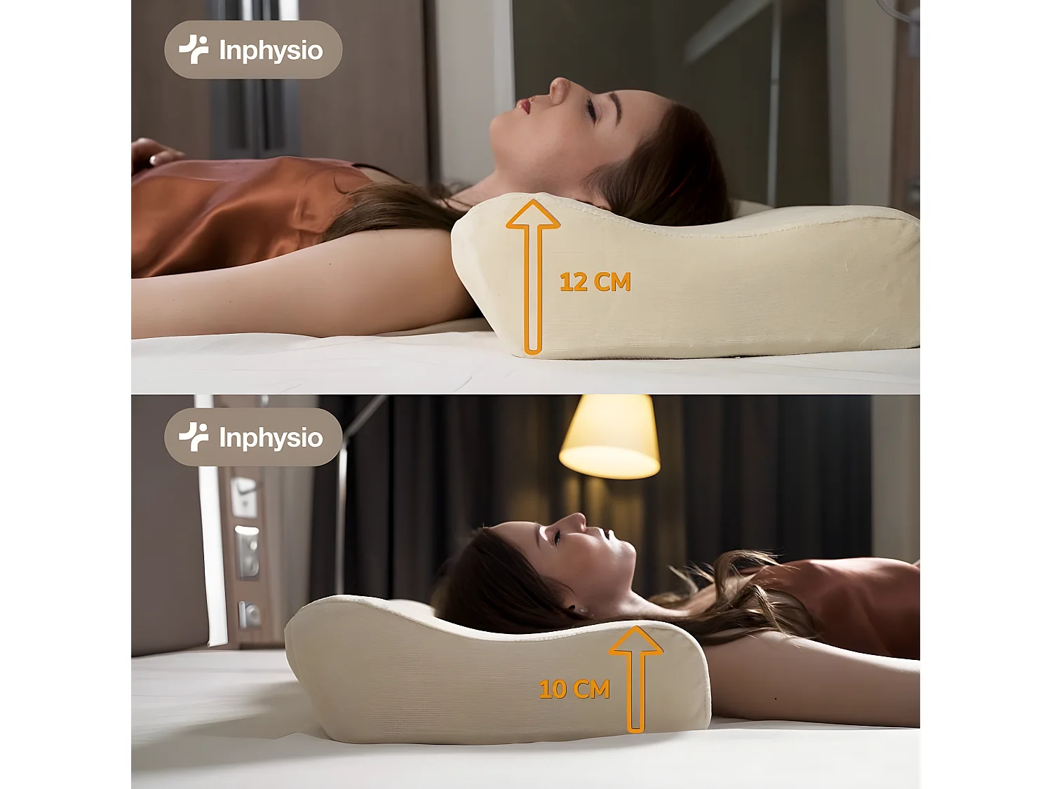 Ergonomisches Nackenstützkissen mit kühlendem ICE FraîcheTouch Kissenbezug - 60x35x12 - DUO PREMIUM