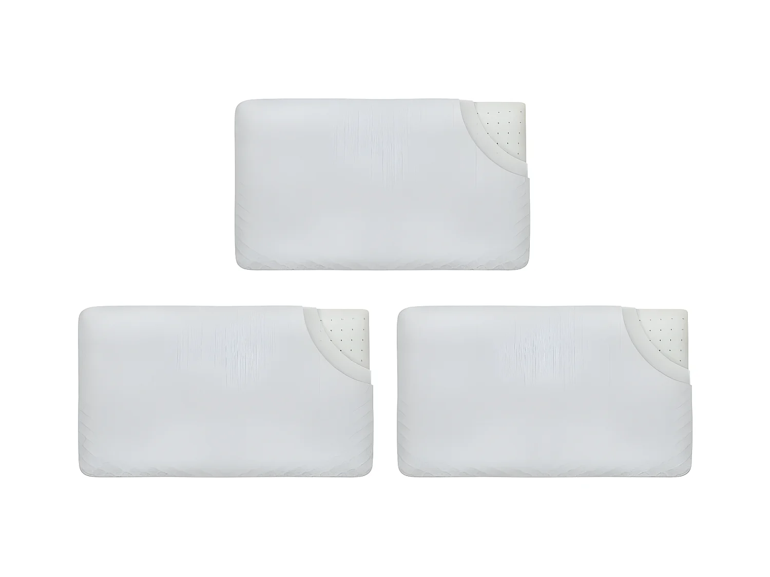 Lot de 3 Oreillers Enfant Respirant en Tissu de Bambou 50x30x5,5 INPHYSIO