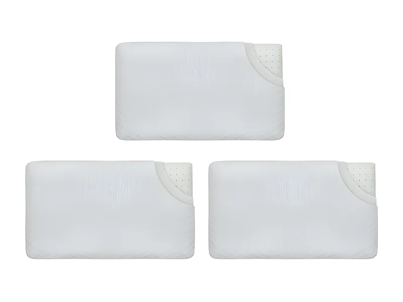 Lot de 3 Oreillers Enfant Respirant en Tissu de Bambou 50x30x5,5 INPHYSIO