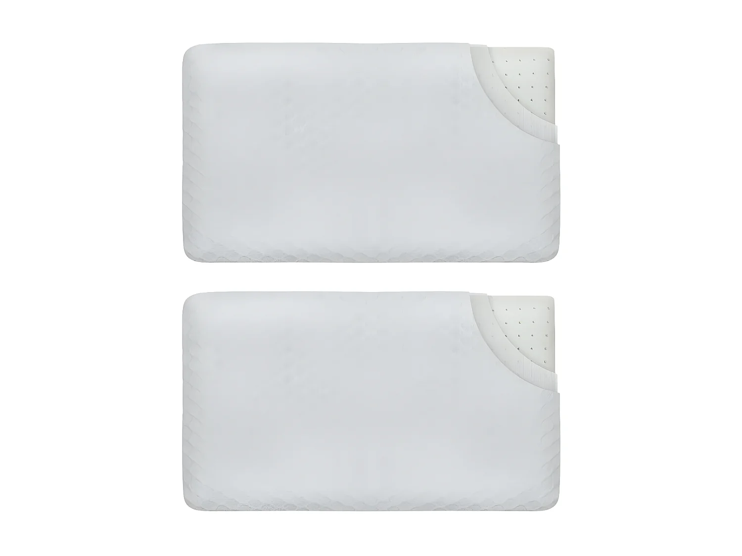 Lot de 2 Oreillers Enfant Respirant en Tissu de Bambou 50x30x5,5 INPHYSIO