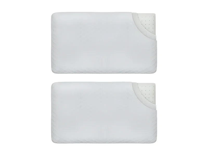 Lot de 2 Oreillers Enfant Respirant en Tissu de Bambou 50x30x5,5 INPHYSIO