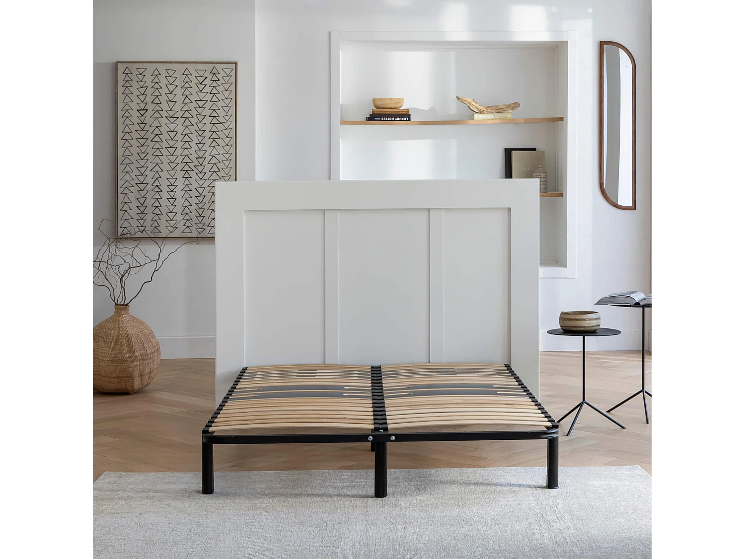 Sommier cadre à lattes métal en kit 5 zones morphologiques - SOMEO 160x200