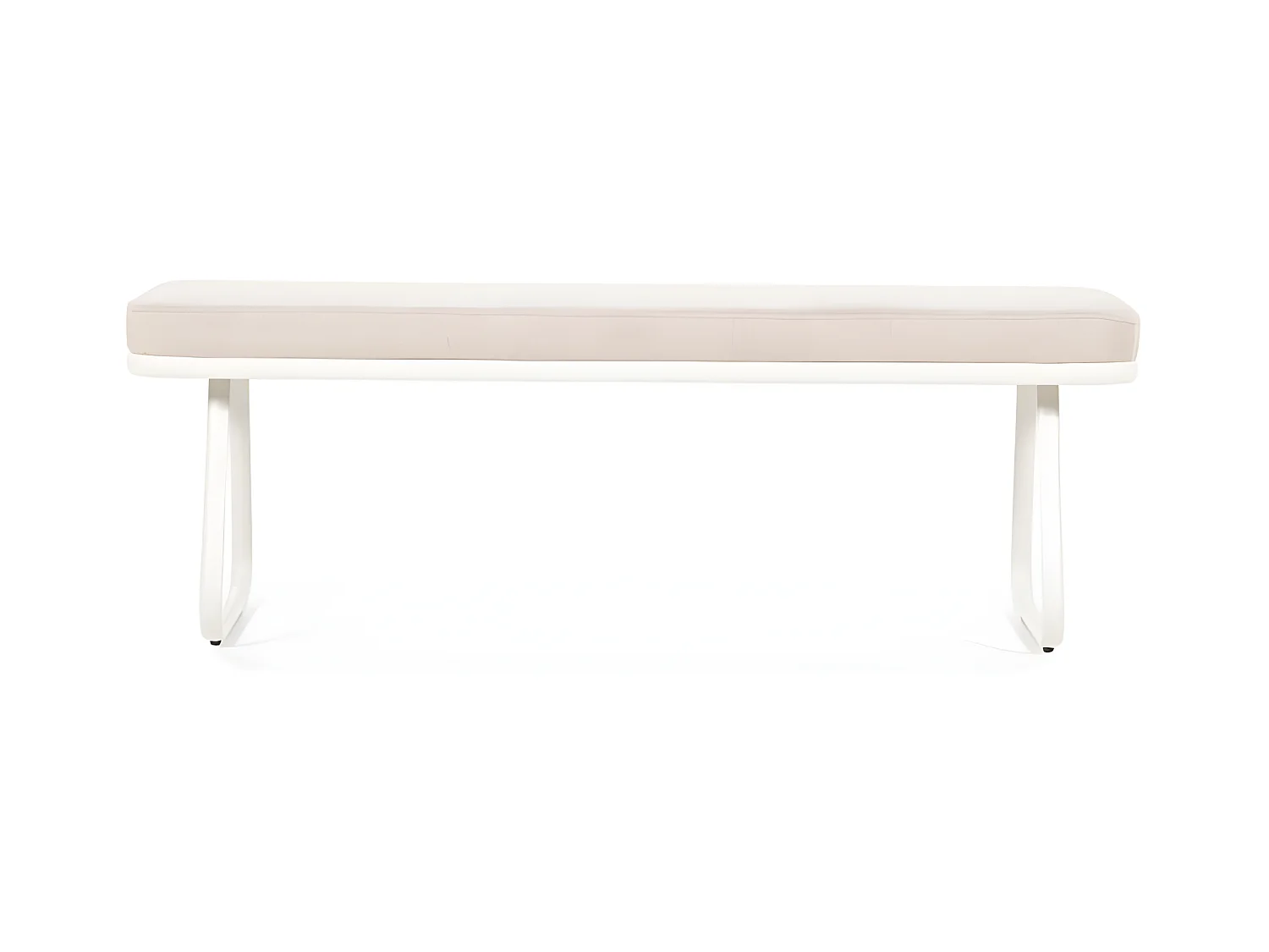 Skola - Banc en tissu et métal L140cm - Beige