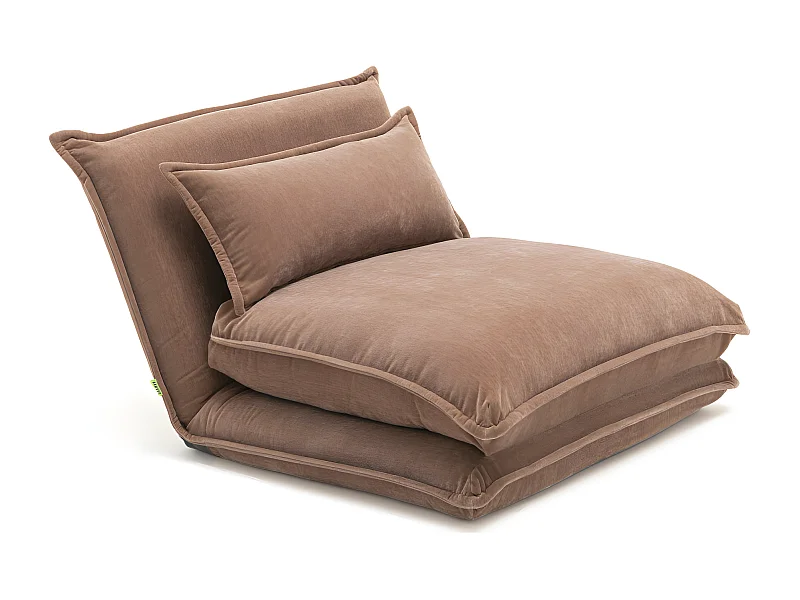 Nala - Chauffeuse convertible 1 personne en tissu chenille - Rose blush