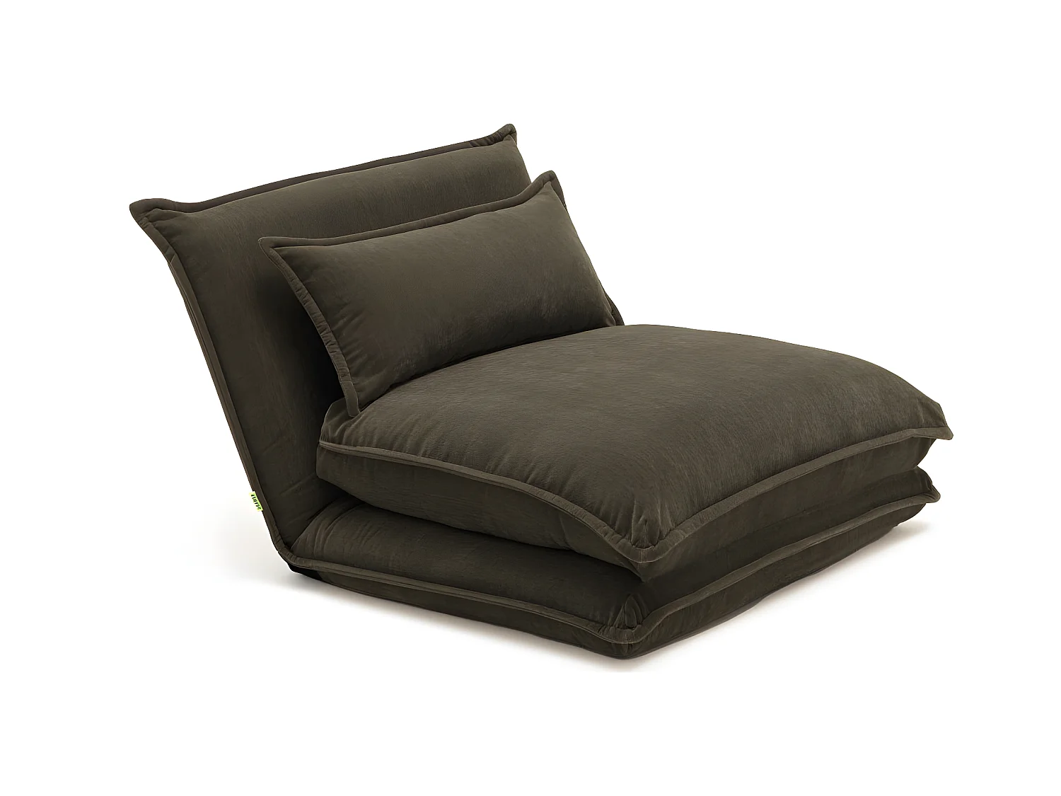 Nala - Chauffeuse convertible 1 personne en tissu chenille - Vert kaki