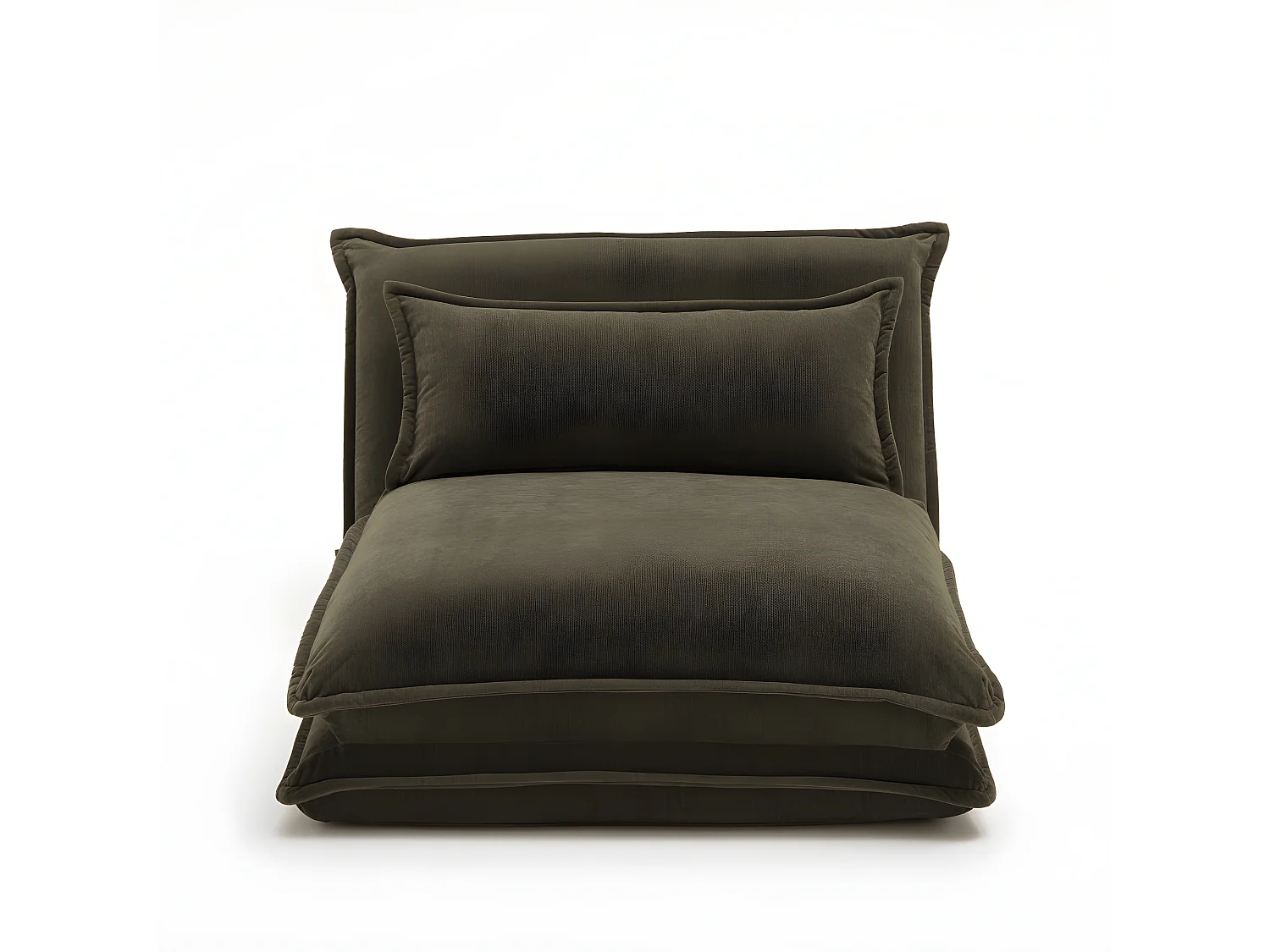 Nala - Chauffeuse convertible 1 personne en tissu chenille - Vert kaki