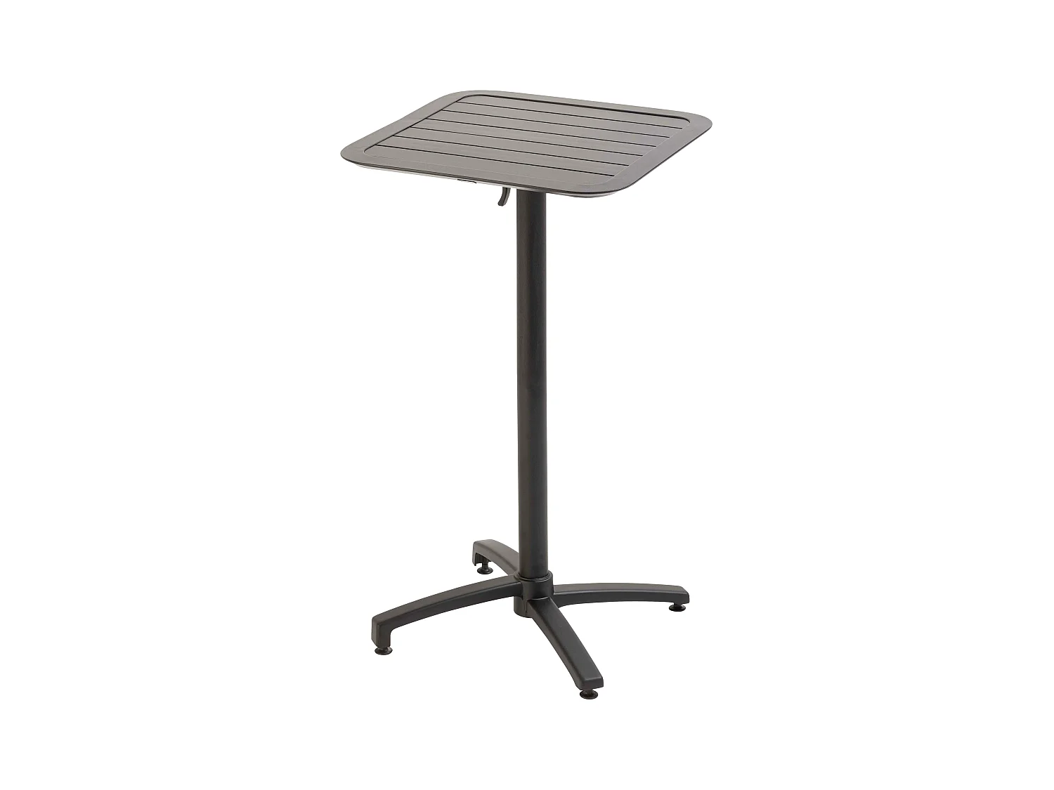 Table haute 60x60 cm inclinable de terrasse en aluminium noire