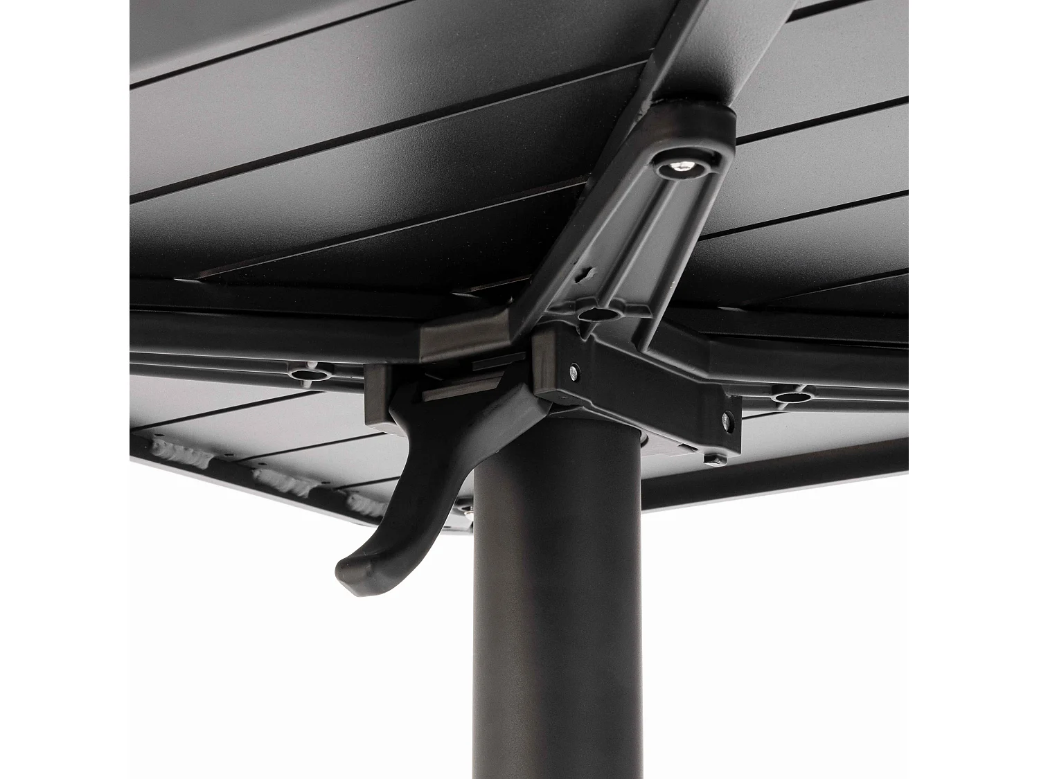 Table haute 60x60 cm inclinable de terrasse en aluminium noire