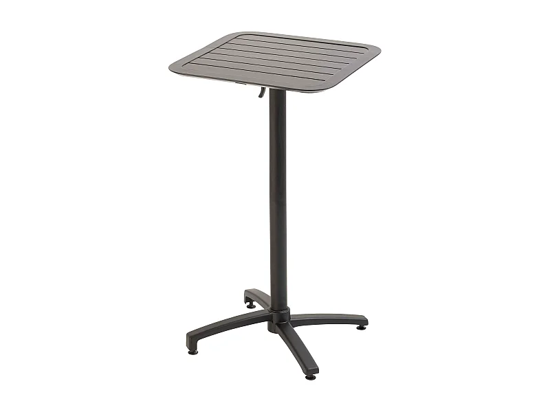 Table haute 60x60 cm inclinable de terrasse en aluminium noire