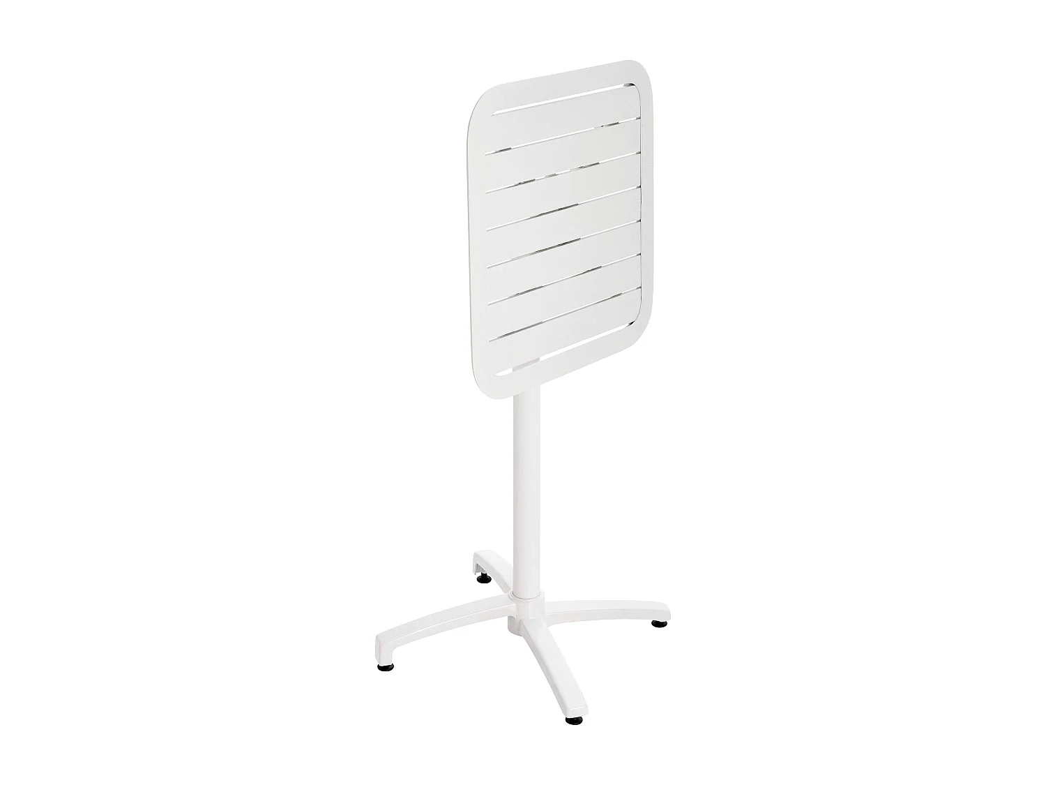 Table haute 60x60 cm inclinable de terrasse en aluminium blanc