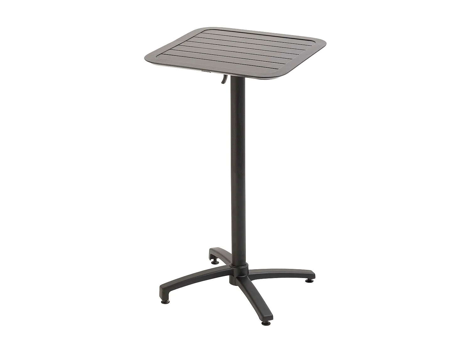 Ensemble table haute de terrasse et 2 chaises en aluminium noir