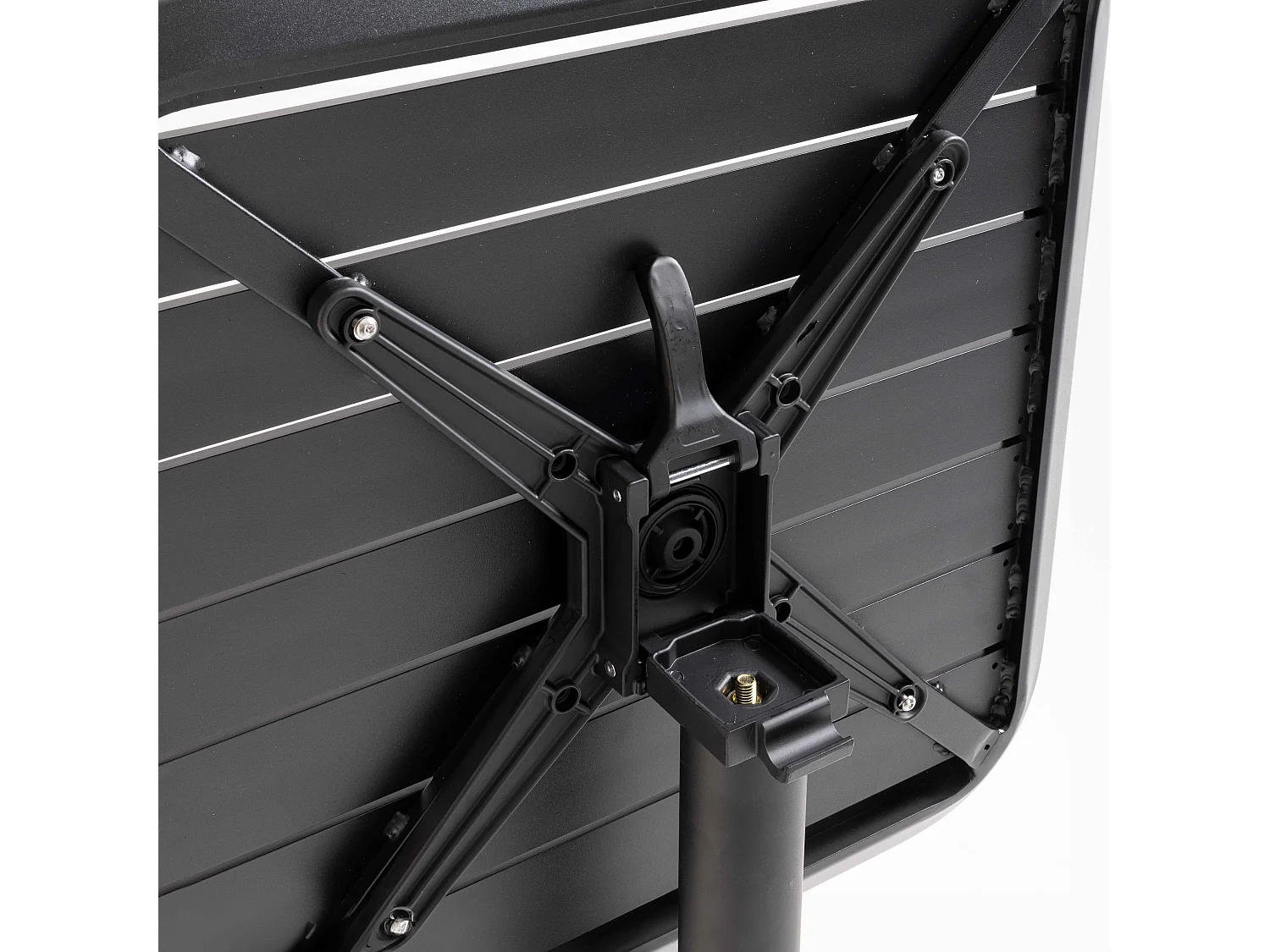 Set van verstelbare hoge tafel en 2 hoge stoelen in zwart aluminium