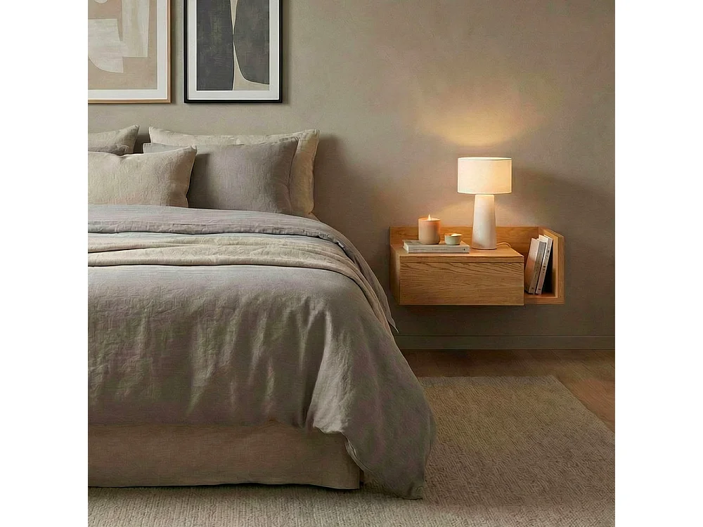 Kamichi - Table de chevet murale réversible en bois - Bois clair