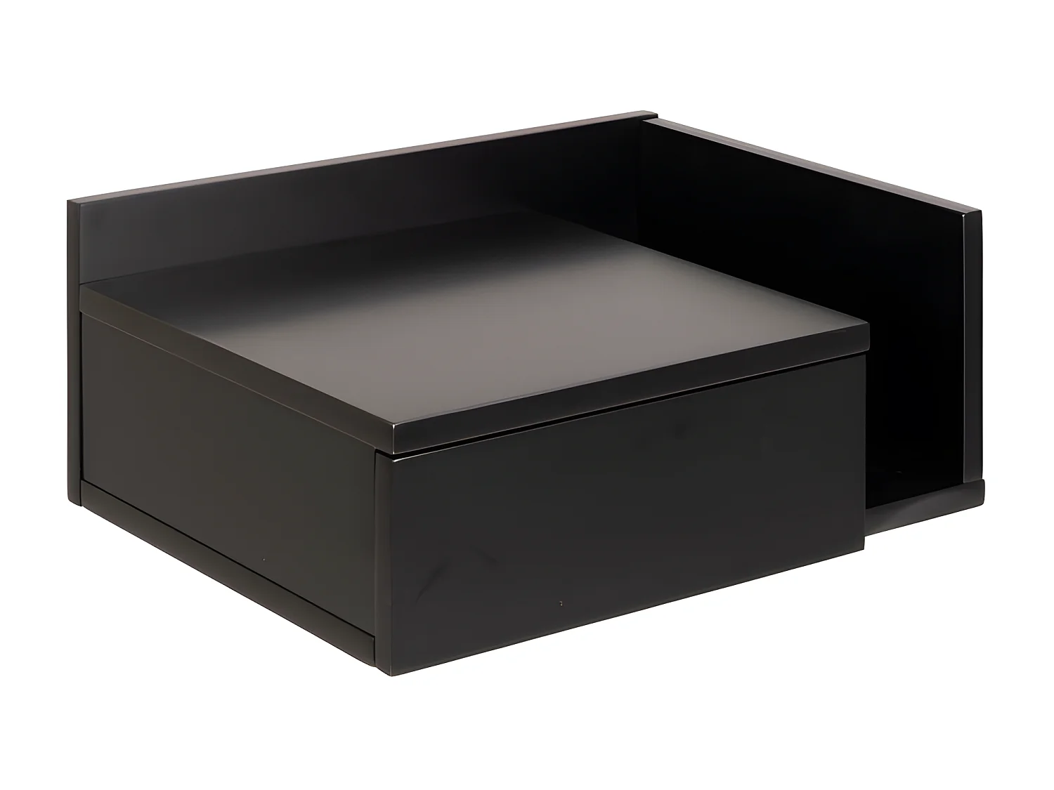 Kamichi - Table de chevet murale réversible en bois - Noir