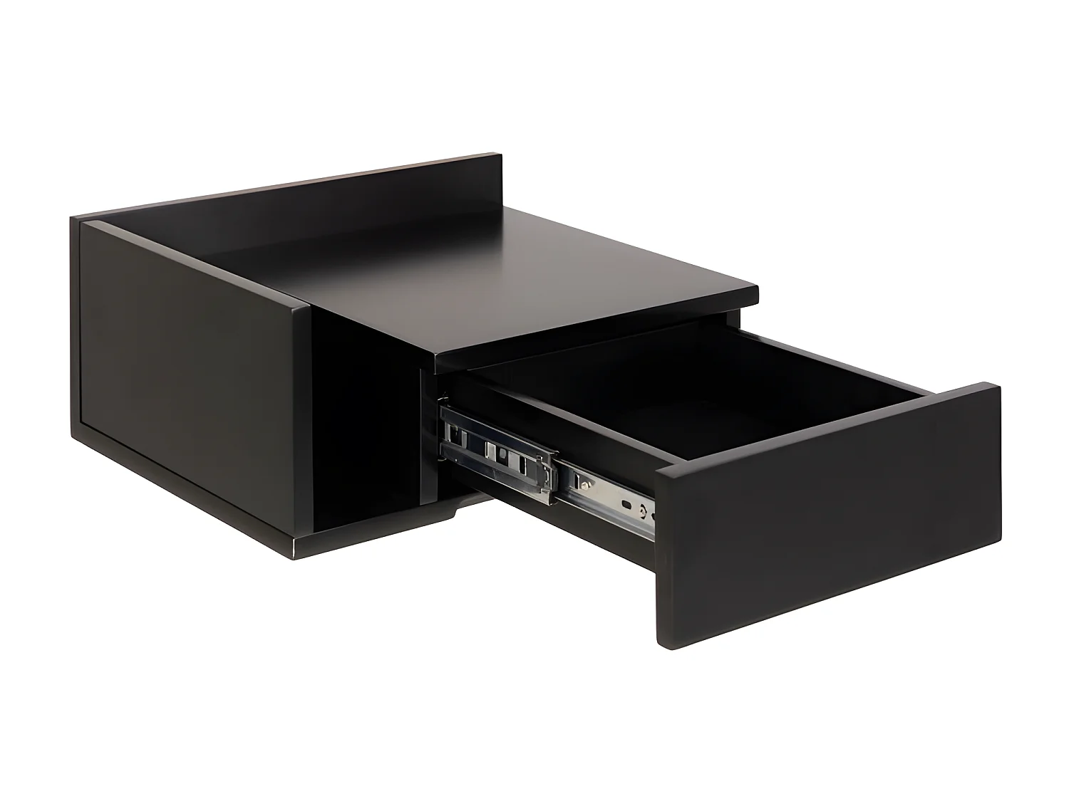 Kamichi - Table de chevet murale réversible en bois - Noir