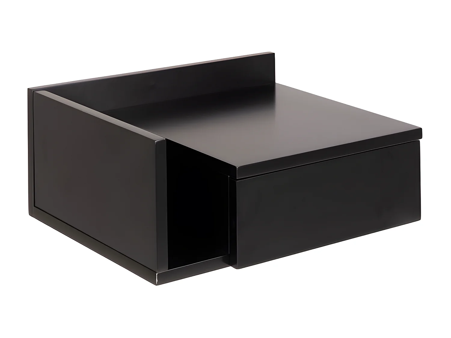 Kamichi - Table de chevet murale réversible en bois - Noir