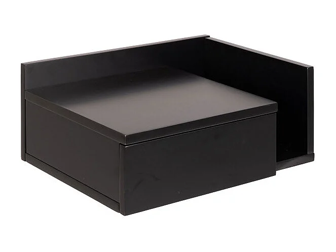 Kamichi - Table de chevet murale réversible en bois - Noir