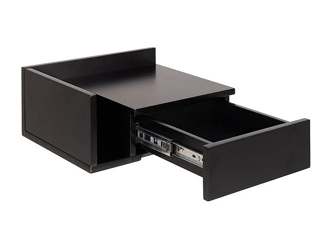 Kamichi - Table de chevet murale réversible en bois - Noir