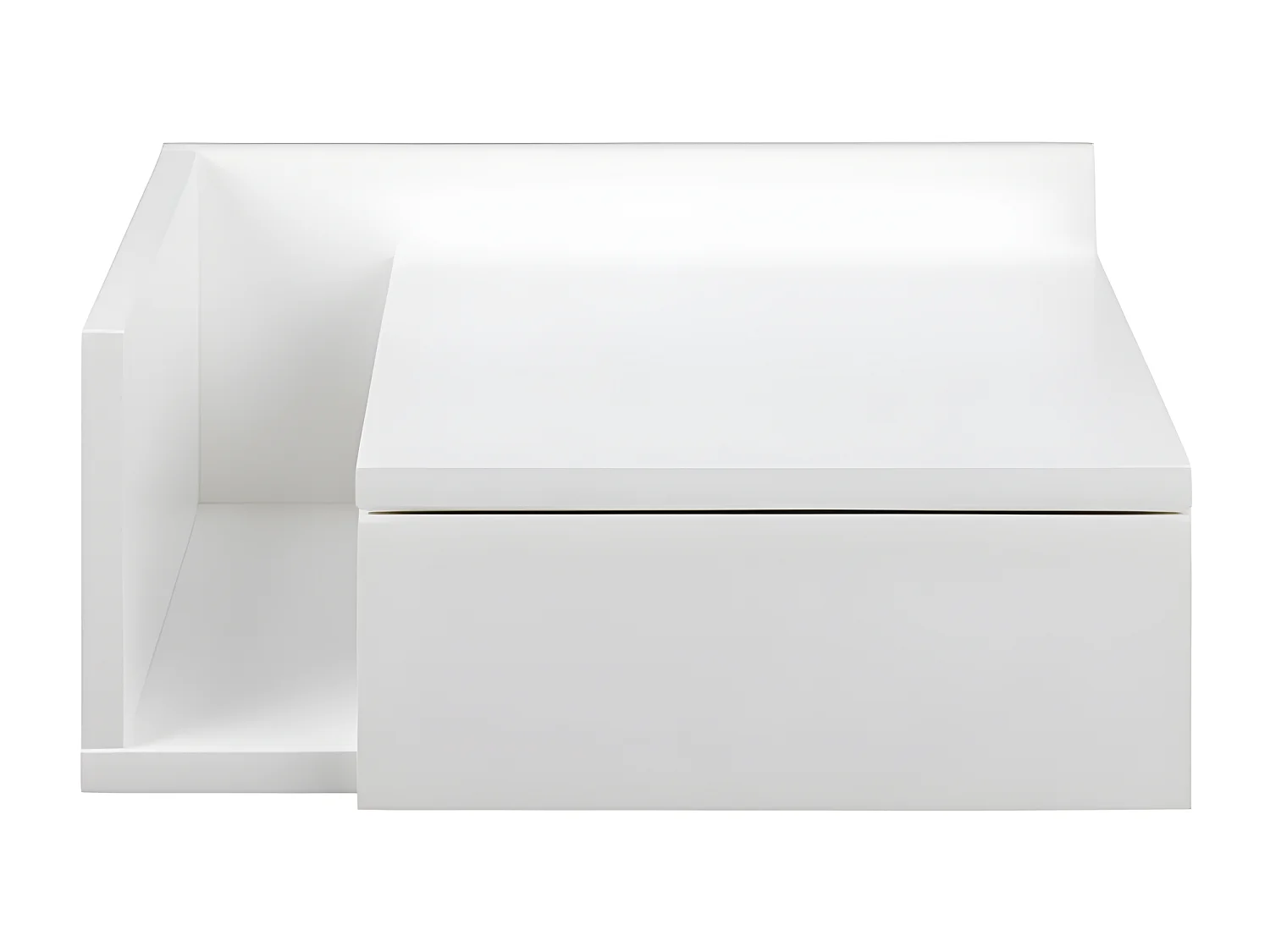 Kamichi - Table de chevet murale réversible en bois - Blanc