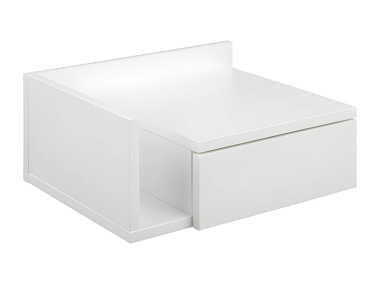 Kamichi - Table de chevet murale réversible en bois - Blanc