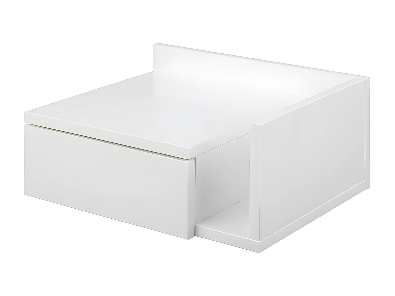 Kamichi - Table de chevet murale réversible en bois - Blanc