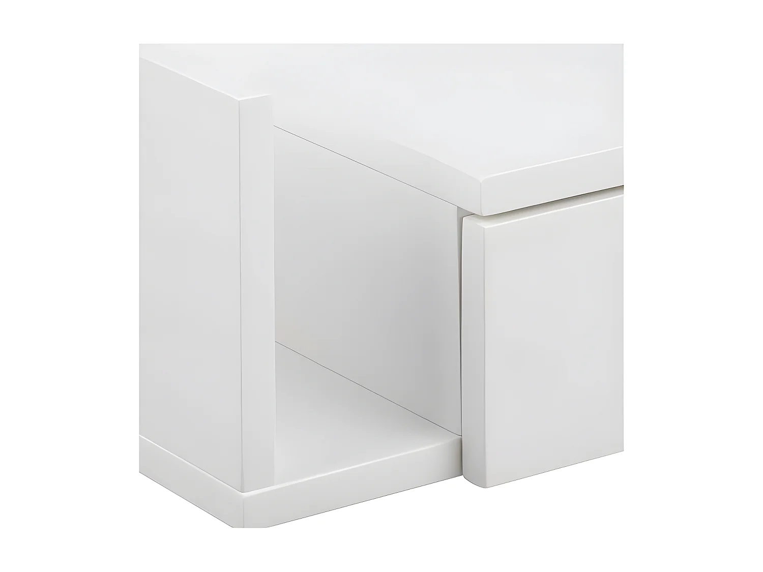 Kamichi - Table de chevet murale réversible en bois - Blanc