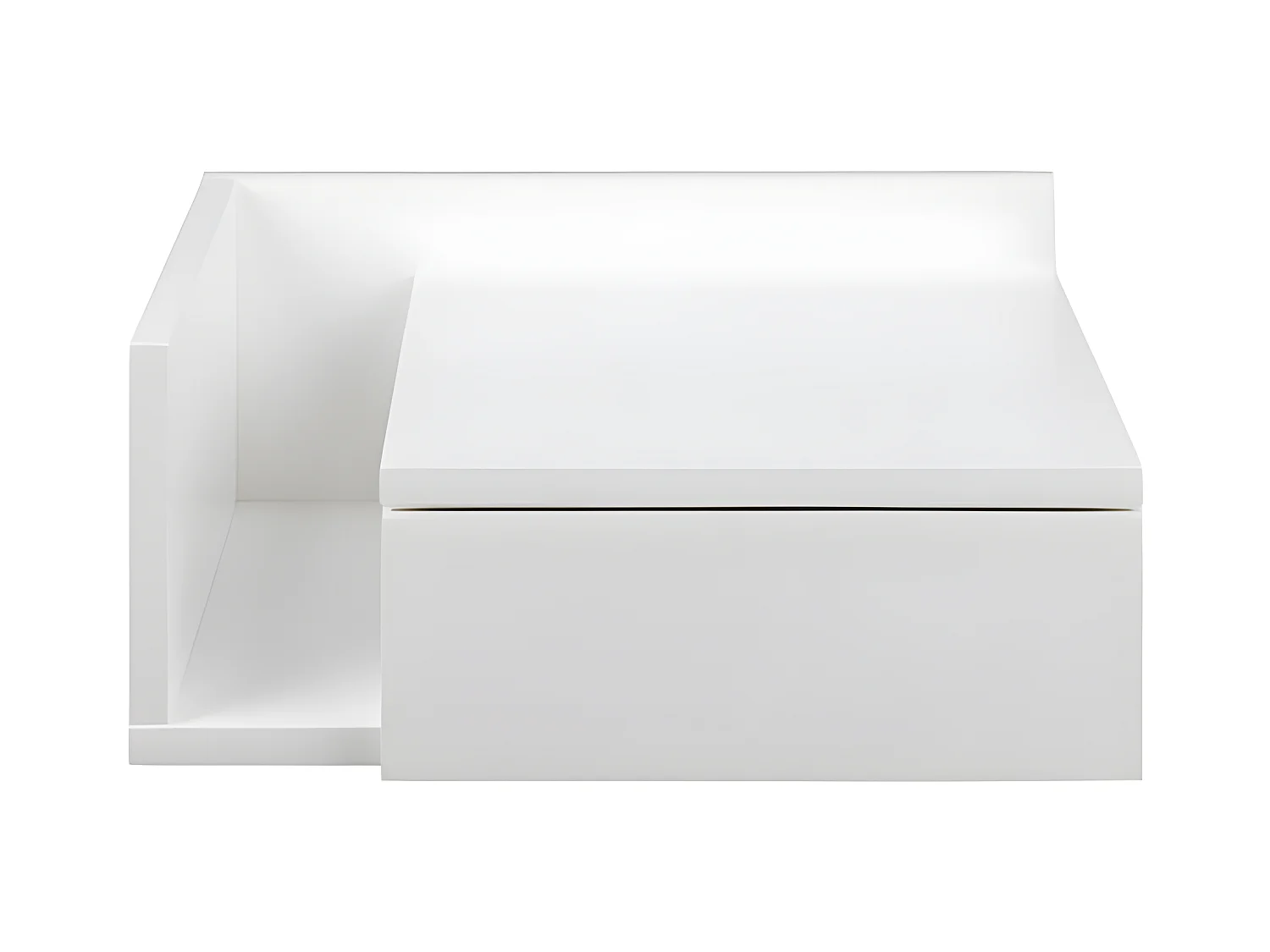 Kamichi - Table de chevet murale réversible en bois - Blanc
